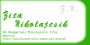 zita mikolajcsik business card